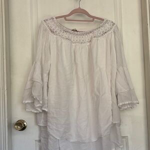 Elegant Cream Lace Women's Blouse